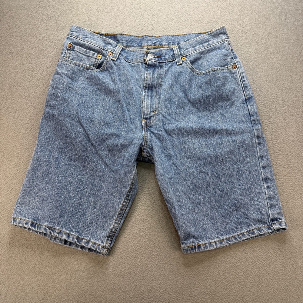 Levis 505 Regular Fit Denim Shorts Mens 33 (FIt 32) Blue Casual Jean Jorts